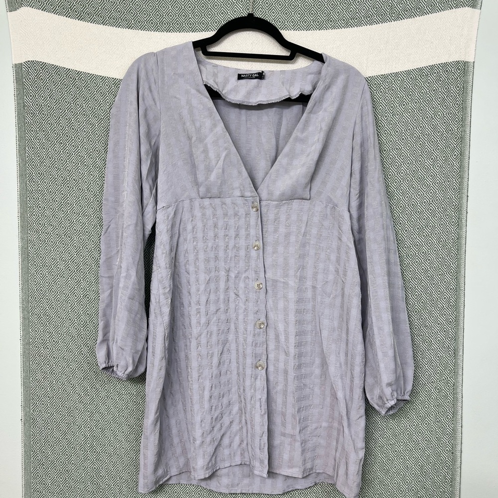 Nasty Gal Lavender Button-Front Women's Dress